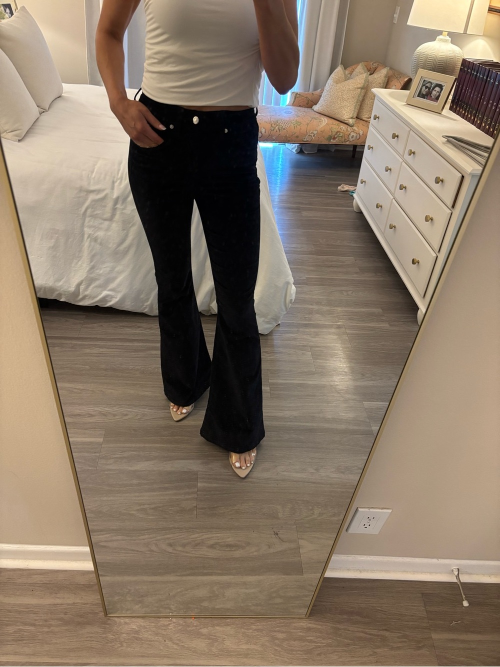 🖤 Veronica Beard Beverly Velvet Skinny-Flare Jeans 🖤